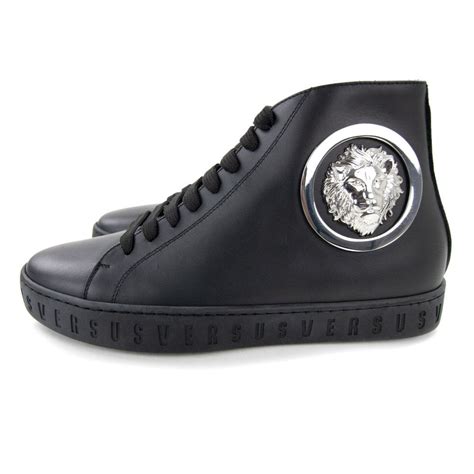 versus versace lion high top trainers|Versus Versace High Top Lion Head Trainer in Black .